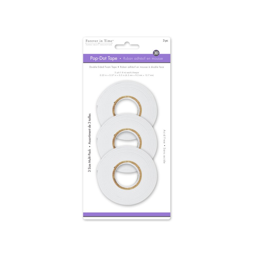 Multicraft Imports Multicraft 3D Pop Dot-Supporto Adesivo Doppio Schiuma Tape-. Cm. E 3,5", 2Yd Each, Altri, Multicolore-image