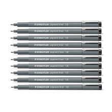 Staedtler Pigment Liner 308 musta 1,0 mm 10 kpl pakkaus