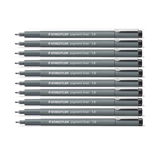 Staedtler Staedtler Pigment Liner 308 Μαύρο 1.0 mm Συσκευασία 10 τεμαχίων