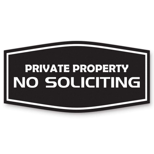 Privat Ejendom No Soliciting Sign (Sort) - Lille