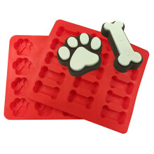 XL Dog Paw and Bone Mold Combo pachet - pentru coacerea labelor ?i oaselor - silicon de pasare vesela