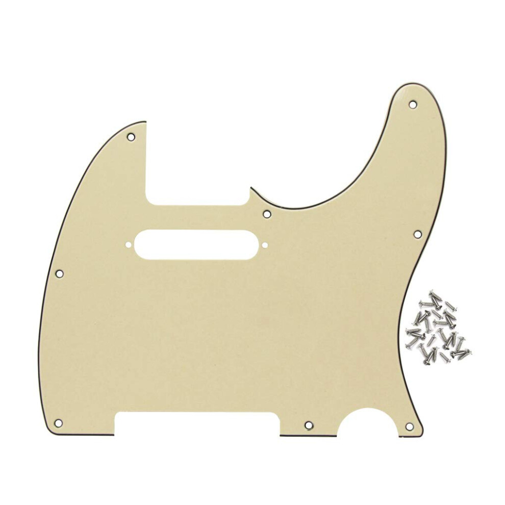 Ikn 8 Fori 3Sti Crema Tl Pickguard Singolo Bobina Il Collo Foro Taglio Piastra Guardia Con Montaggio Viti Per La Sostituzione Della Piastra Tl Te Standard Fd Usa/Messico-image