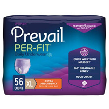 Prevail Per-Fit para Mulheres - Fraldas Descartáveis Absorventes Extra, Tamanho X-Large - 56 Contagem