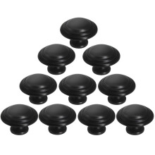 Gobrico 10 Peças de Botões Redondos Preto para Armários de Cozinha 1-3/8" Diâmetro, Material de Liga de Zinco