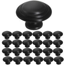 Gobrico 1-3/8" Botões de Armário Bifolhas Pretos em Forma Redonda 25 Peças
