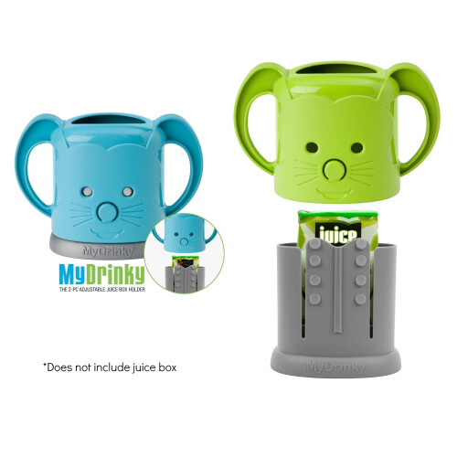 MyDrinky  Der verstellbare Saftbox-Halter, 2er-Pack (Lime/Aqua) 2