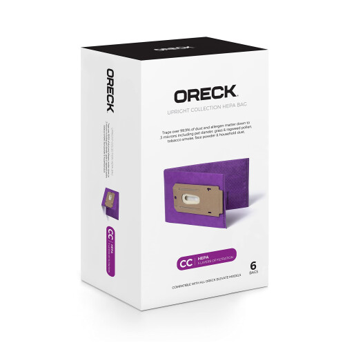 Oreck Oreck Type CC HEPA Σακούλα Σαρωτικού, AK1CC6H, 6-Συσκευασία, Μωβ