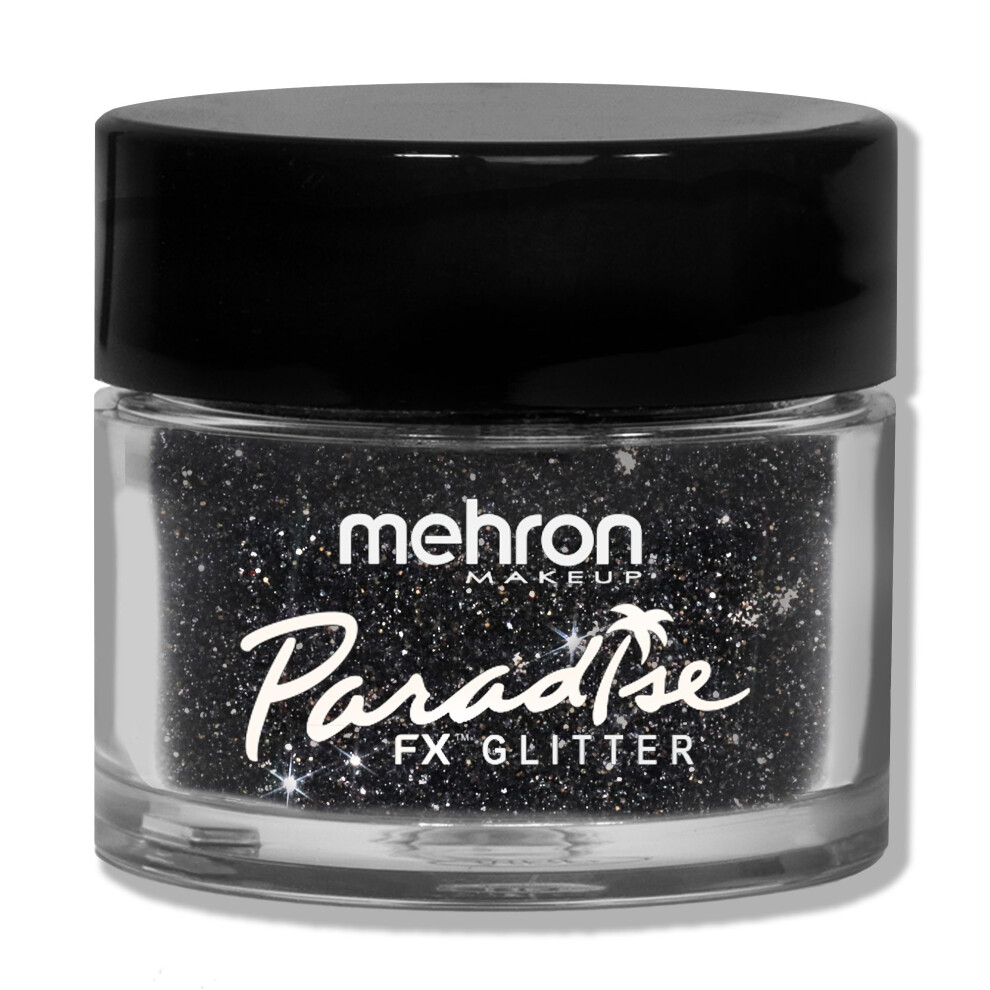 Mehron Makeup Paradise Glitter FX | Professional Cosmetic Glitter for Makeup & Art | Vibrant & Shimmering Loose Glitter .25 oz 7 g Black
