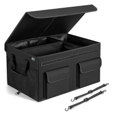 MIU COLOR Car Trunk Organizer with Lid Foldable Car Storage Organizer