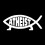 EvolveFISH Atheist Fish Weatherproof Vinyl Decal - [White][5""] 1