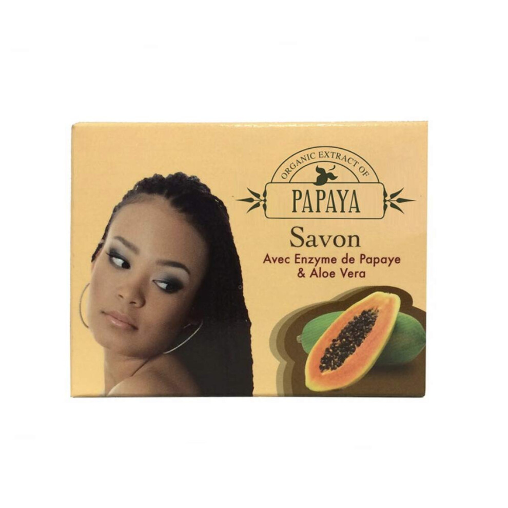 Essenza Organic Extract Of Papaya Exfoliating Soap 80G - Formulated To Soften Skin With Papaya And Aloe Vera (Pack Of 1)