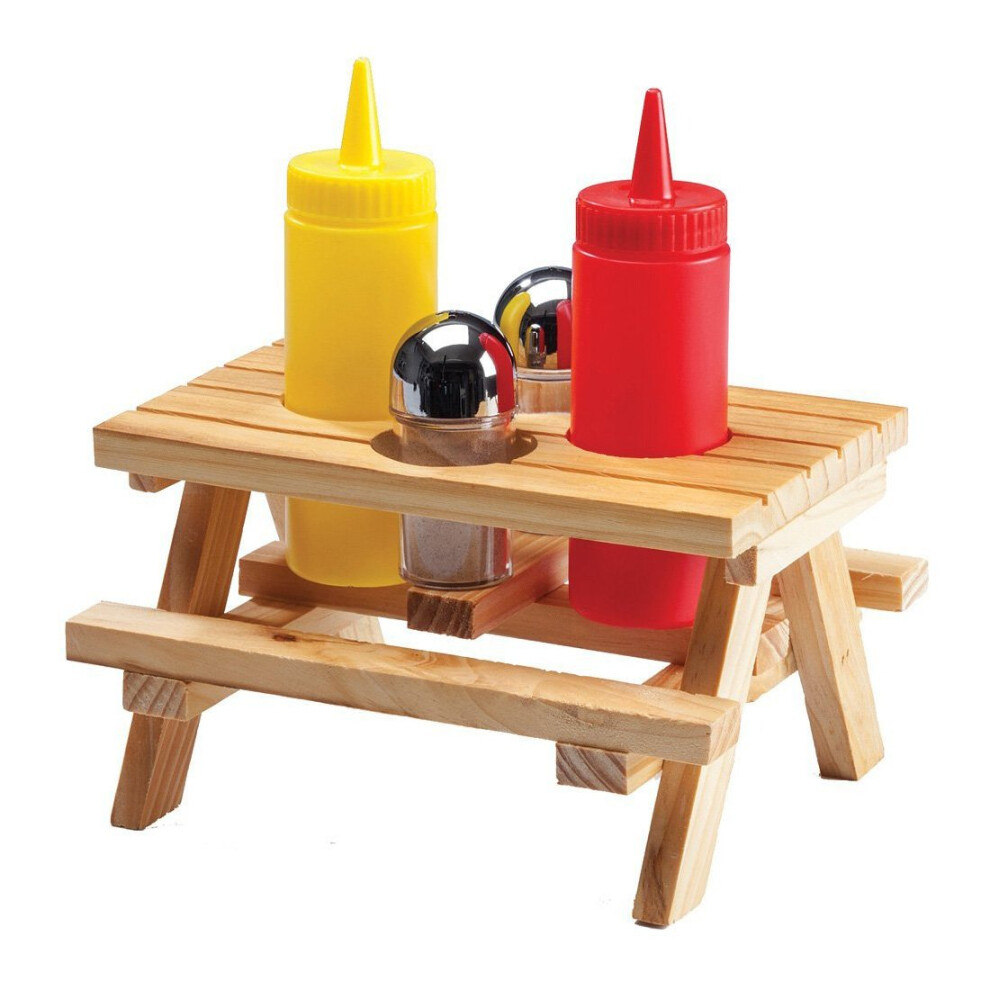 Support     condiments de table Wilcor, taille unique, en bois