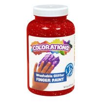 Colorations Röd Tvättbar Glitter Fingerfärg, 16oz, Målning, Tvättbar Färg
