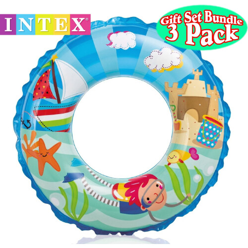 Intex Intex Ocean Reef Anelli da nuoto trasparenti Dinosauri Sirena Andbeach Gift Set Bundle-3 pezzi 2
