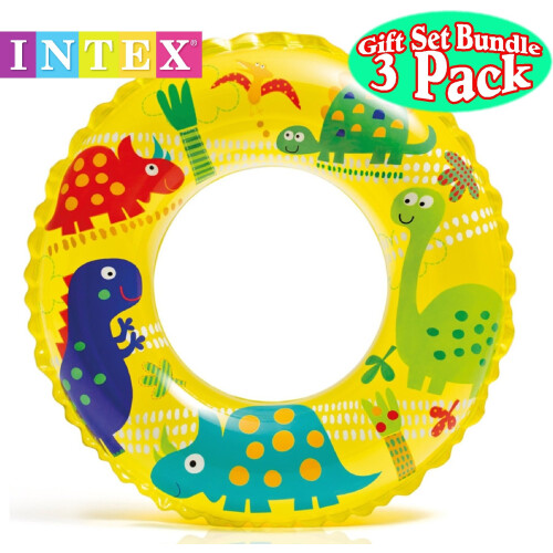 Intex Intex Ocean Reef Anelli da nuoto trasparenti Dinosauri Sirena Andbeach Gift Set Bundle-3 pezzi 1