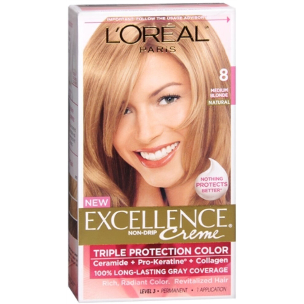 Photos - Hair Dye LOreal Exc H/C Med Bld #8 R Size 1ct L'Oreal Excellence Creme Hair Color Medium Blonde #8 PPAX1162080