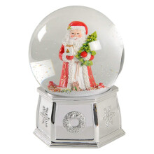 Spode Weihnachtsbaum musikalischer Santa Schneekugel, groß