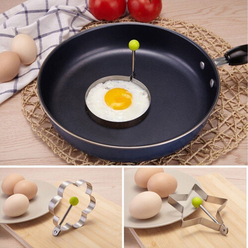 Moldes de Ovos Formas de Ovos Anel para Panquecas com Cabo-6PCS 2