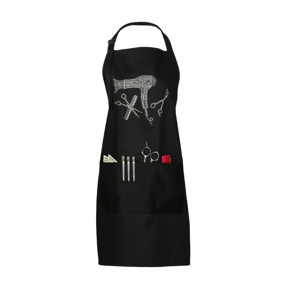 Plum Hill Hair Stylist Apron With Rhinestones - Salon Aprons For Haird 755835680513