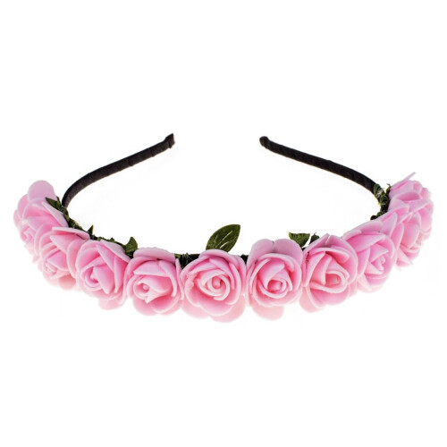 Love Sweety Coroncina Floreale BOHO con Rose (Rosa)