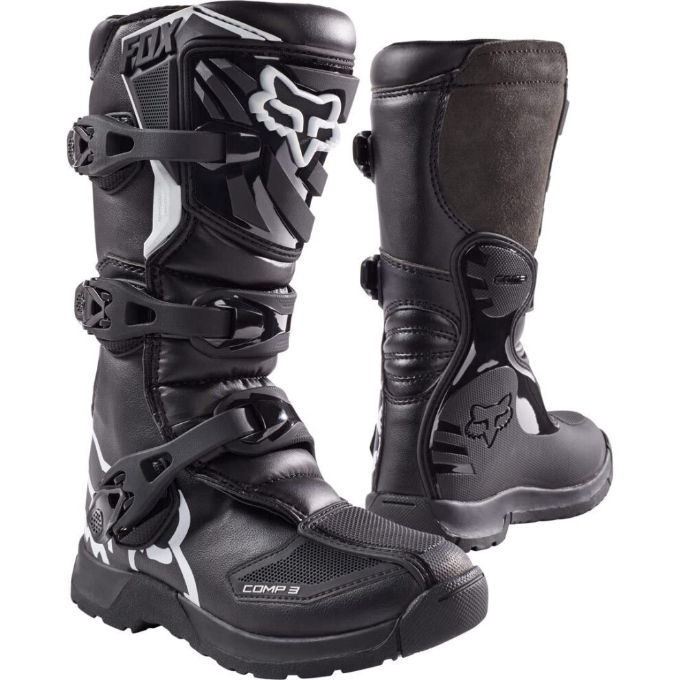 Fox Racing Unisex-Child Youth Comp 3 Motocross Boot Little Kid 2 Black 884065303937