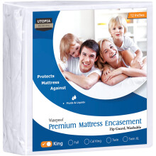 Utopia Bedding Premium com zper revestimento de colcho (cabe em colcho king de 12 polegadas) - Protetor de colcho  prova d'gua e  prova de