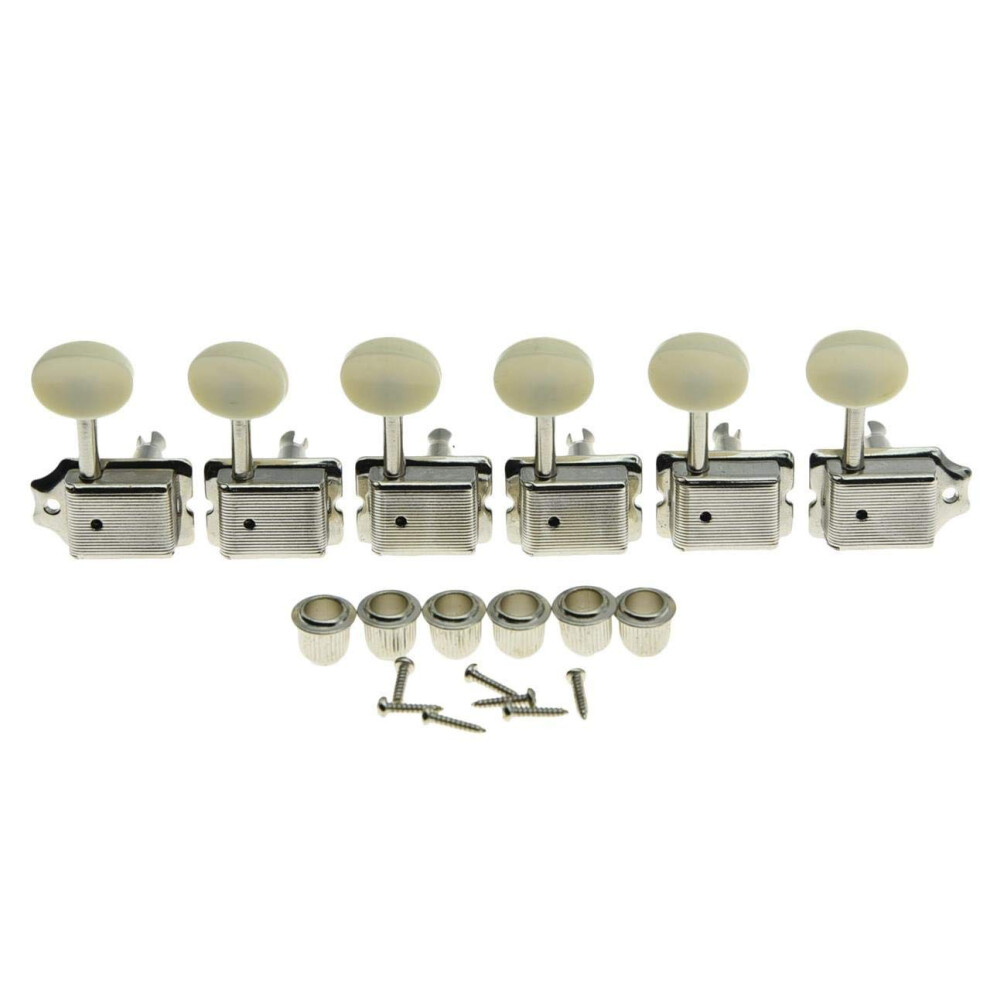 Kaish Nikiel W/Starzony Bialy Podzial Vintage Klucze Do Strojenia Gitary Tunery Do Strat/Tele-image