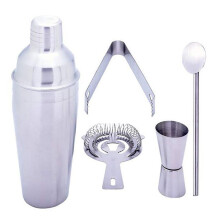 Cadeaux Infinity 7 Pieces Ensemble de bar en acier inoxydable - 18,5 oz martini & cocktail Shaker Agitrer passoire double jigger et pinces de gla
