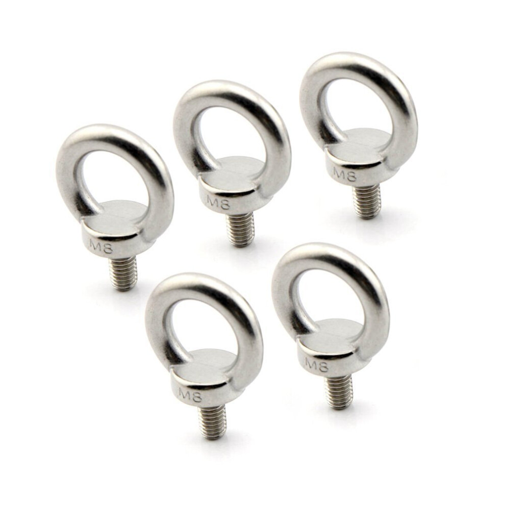 Yasorn 5pcs M8/0.32"" Lifting Ring Eye Bolt Stainless Steel Screw Bolt-image-OPC-PFMQNGH-NEW