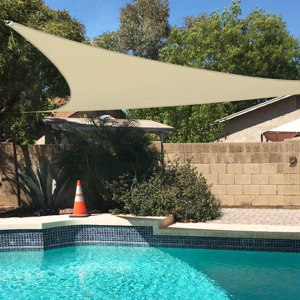 Tang 10'X10'X14 'Sun Shade Zagiel Prawa Trjkat Prociej Baldachim Uv Blok Cien Tkaniny Ciezka Tkanina Do Patio Na Zewnatrz Podwrko Pergola Pokla-image