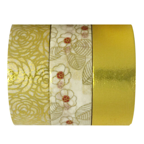 allydrew Χρυσό Λουλούδι Washi Ταινία (Σετ 3), 10M L x 15mm W