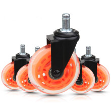 8T8 nlocuire scaun de birou ro?i de coaja 3 """" - Dimensiune universala grea Sigura pentru covoare din lemn tare podele 5 set (Orange Transparent