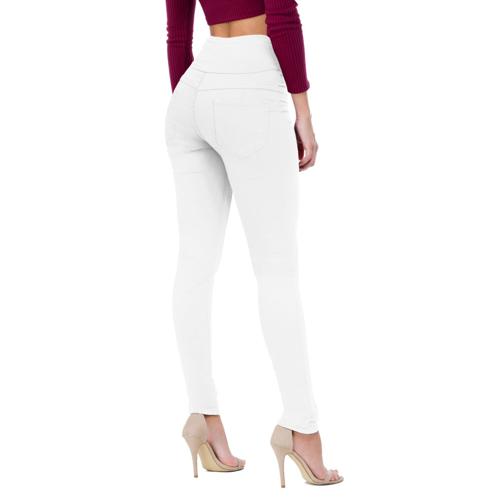 Jean en denim extensible super confortable Butt Lift V3 pour femme P45075SKX Blanc 20