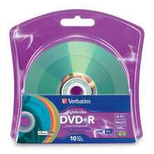 Verbatim 16x DVD+R LightScribe Assorted Kleuren Lege Media, 4.7GB/120min - 10 Stuks (96941)