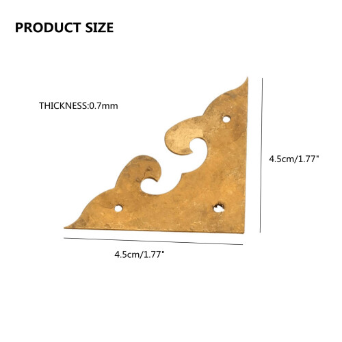 dophee 4Pcs 1.77" Χάλκινα Σταυρωτά Γωνιακά Στηρίγματα, Ρετρό Καλύμματα Γωνιών για Έπιπλα 2