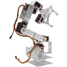 Zestaw ramienia robota diymore Silver ROT3U 6DOF Aluminiowe ramie robota Mechaniczne zestawy pazurw robota Nie wymaga lutowania (czesci niezmontowan
