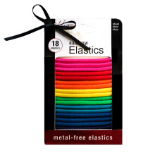 Mia Metallfria Gummiband, Släta Hårsnoddar, Regnbåge, för Kvinnor, Tonåringar, Flickor 2 pks/36st