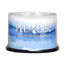 Plexdisc vattenbestndig glansig vit blckstrle Utskrivbar DVD+R DL 8X 8.7 GB 50 skivspindel (modell: 608-C04)
