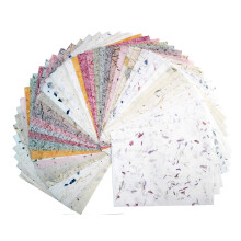 50 Tunna Mulberry Pappersark Handgjord Thai Naturfiber för Scrapbooking, Konst, Origami