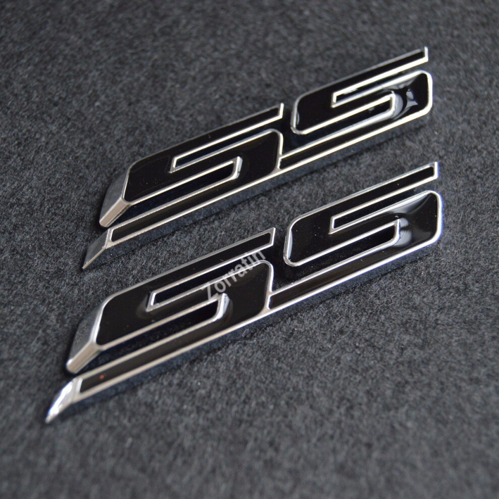 (Set Of 2) Slant Ss Grill Side Fender Trunk Emblem Badge Decal With St 623478459783