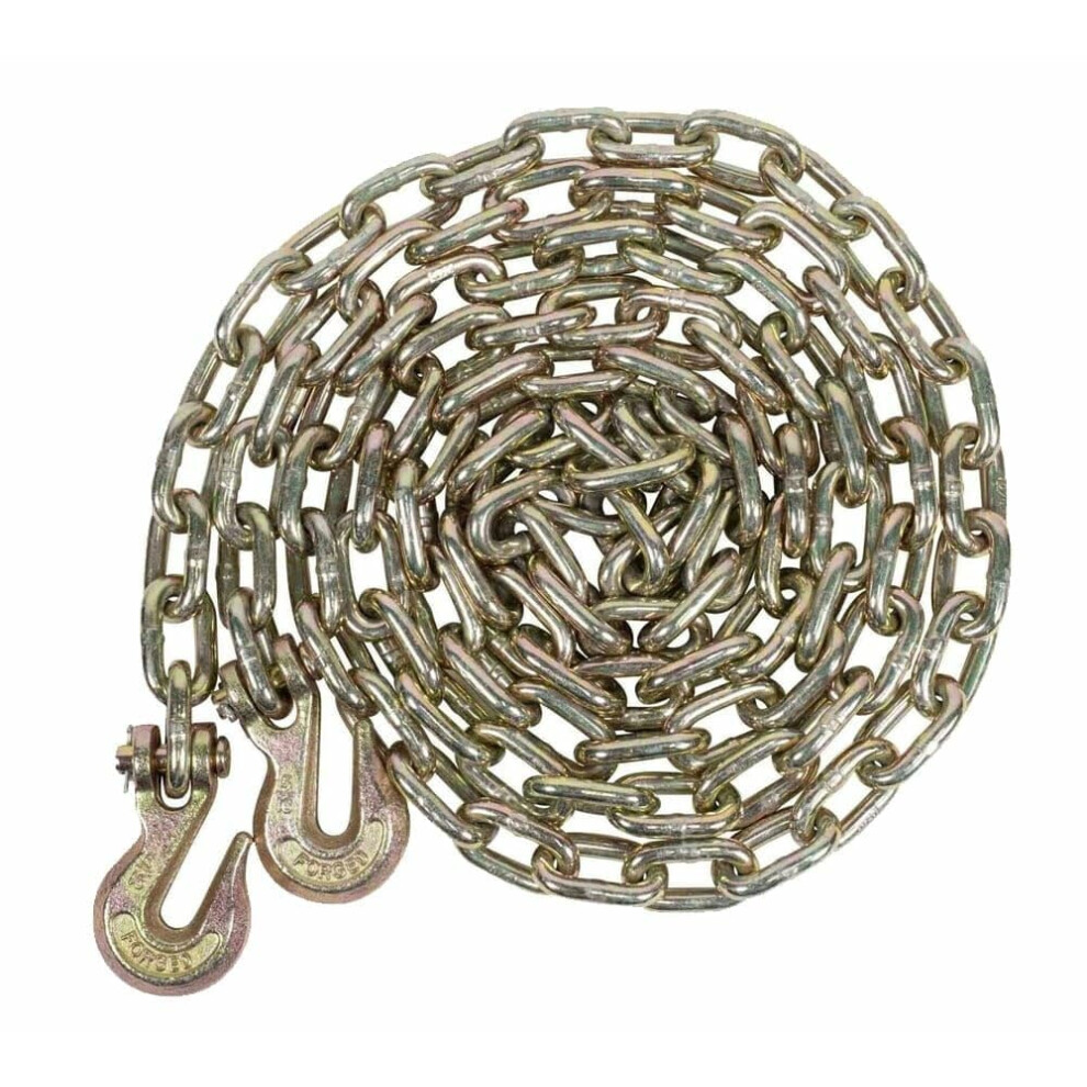 Mytee Products 516 Inch X 20 Ft Grade 70 Binder Chain With Clevis Grab Hooks G70 Transport Tow Chain 4 700 Lbs Working Load 752454919123
