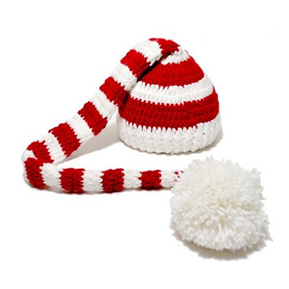 Gorro De Punto De Cola Larga Con Dise?O De Elfo Navide?O Para Beb? De Kafeimali (Blanco)-image
