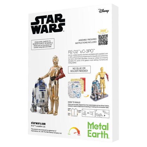 Fascinations Metal Earth Star Wars R2-D2 και C-3PO 3D Μεταλλικό Κιτ Μοντέλου 1
