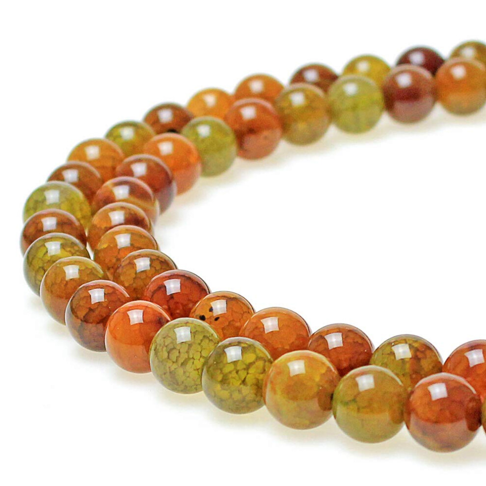 - 12Mm Tea Color Dragon Veined Agate-image