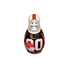 Sacco da boxe gonfiabile Fremont Die NCAA Miami Hurricanes Bop Bag Mini: 12"""" alto, colori della squadra