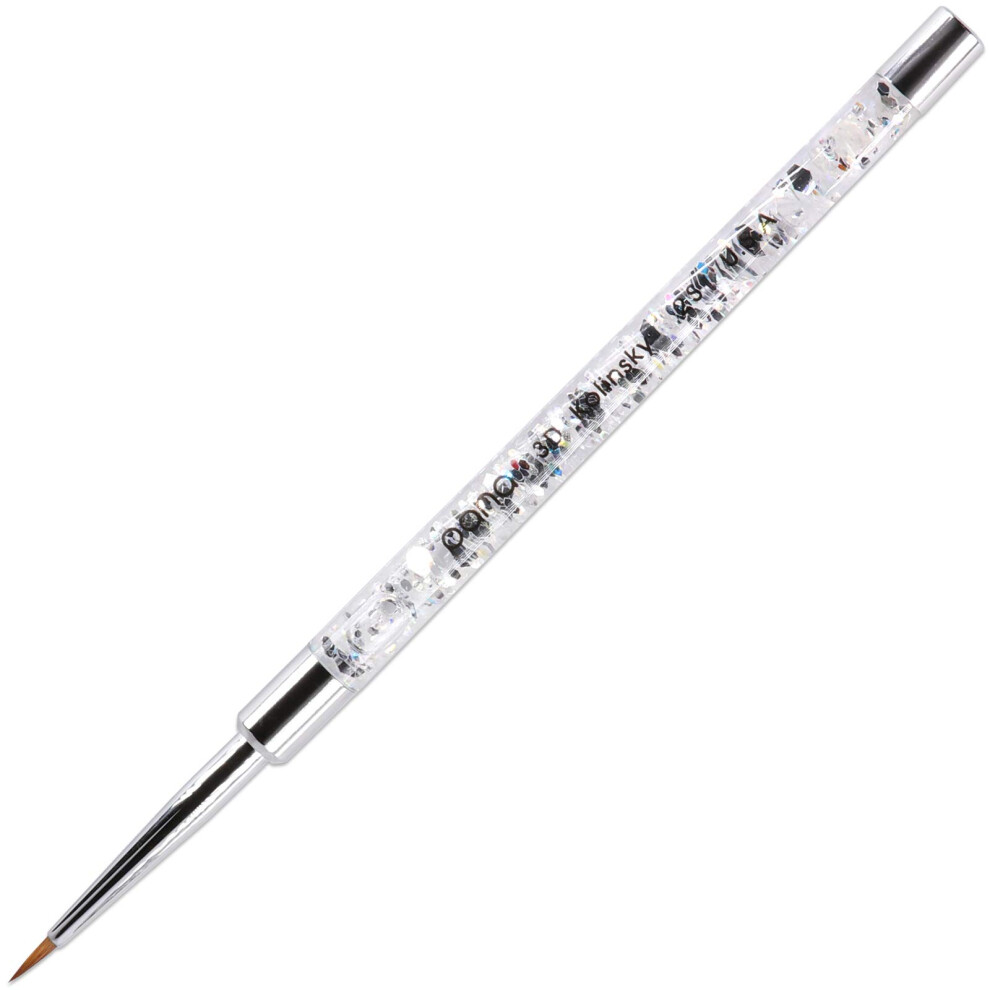 Pana Silver 3D Kolinsky Nail Art Brush - Glitter Handle Size 2 - Acrylic Nail Art Sculpture Brush For Manicures Pedicure Salon Professional