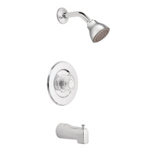 Moen Chrome Chateau-badekar og Eco-Performance-brusebekl?dning med brusehoved bruserknop og badekartudventil p?kr?vet T471EP