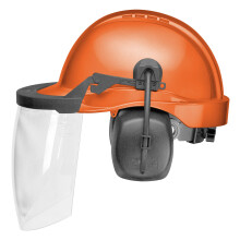 Delta Plus Loggers Helm, belftet, NRR 25, orange Kappe, Einheitsgre