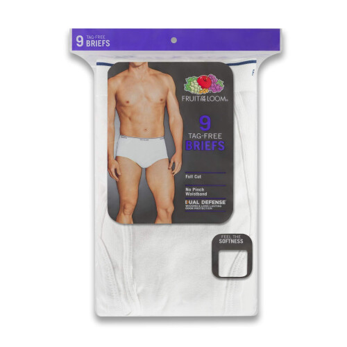 Fruit of the Loom ανδρικά Σλιπ Χωρίς Ετικέτα, 9 Πακέτο - Λευκό, Μεσαίο US 2