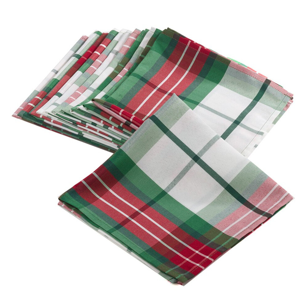 Galerie d'occasions Serviettes de table en tissu     carreaux pour f   tes de No   l (lot de 4), 20 carr   s